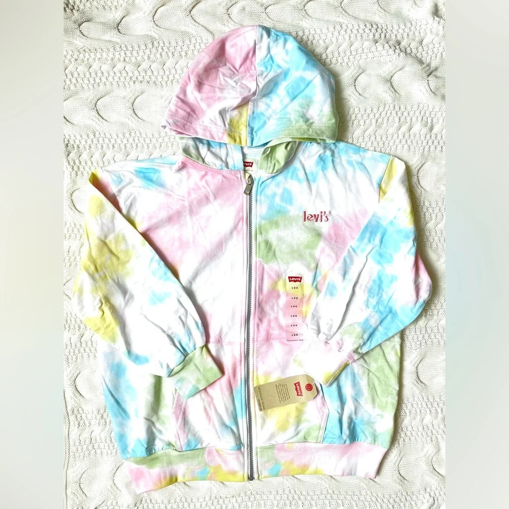 NWT LEVI’S girl’s tie dye zip hoodie - Picture 1 of 7